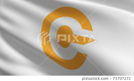 Flag of cryptocurrency and bitcoin sign. 3D rendering illustration of waving sign symbol. Flag of cryptocurrency and bitcoin sign. 3D rendering illustration of waving sign symbol. 73707272