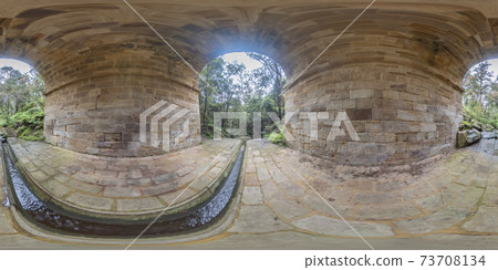 Spherical 360 panoramic photograph of Lapstone Creek and Lennox Bridge in regional Australia Spherical 360 panoramic photograph of Lapstone Creek and Lennox Bridge in regional Australia 73708134