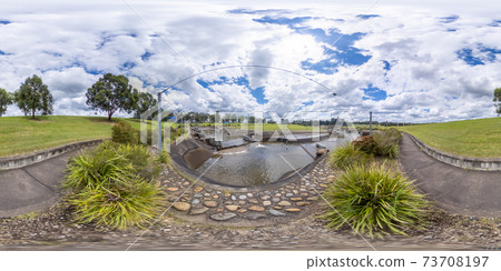 Spherical 360 panorama photograph of the Whitewater Stadium in Penrith Spherical 360 panorama photograph of the Whitewater Stadium in Penrith 73708197