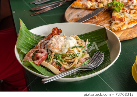 fusion food, Spicy Spaghetti bacon fusion food, Spicy Spaghetti bacon 73708312