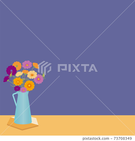 風景與花朵，波斯菊，背景 73708349