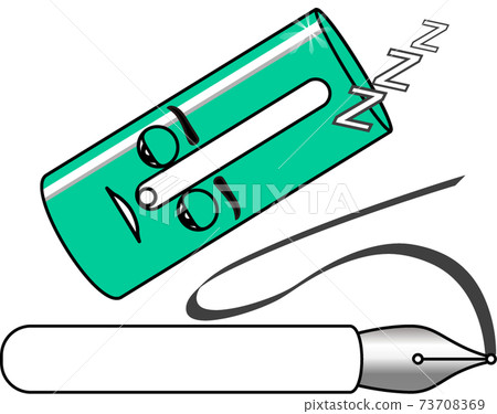 筆 綠色 人物 73708369