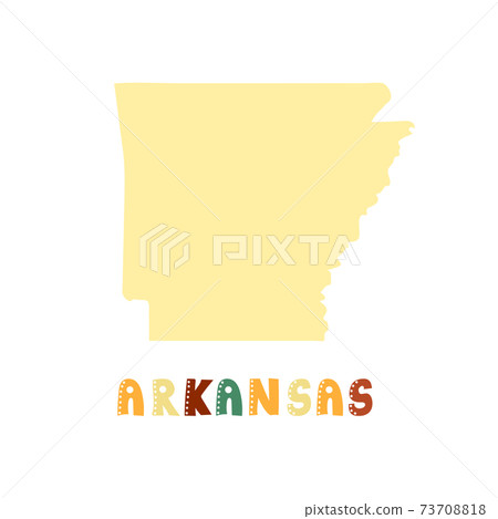 USA collection. Map of Arkansas. Doodling style lettering USA collection. Map of Arkansas. Doodling style lettering 73708818