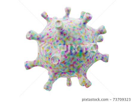 A bright toxic pathogenic virus. COVID-19 concept. 3d illustration 73709323