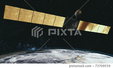 Rosetta spacecraft at Earth planet. ESA science and technology. Ruimtesonde of European Space Agency Rosetta spacecraft at Earth planet. ESA science and technology. Ruimtesonde of European Space Agency 73709559