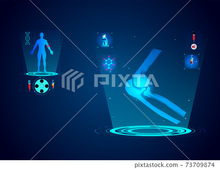 Technology for treatment of bone elbow injury. Abstract traumatology and orthopedics. Medical science in the hospital for body joints. 73709874