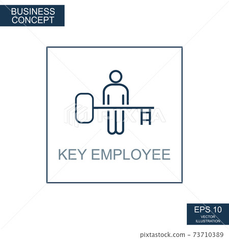 Business concept, web icon from thin lines. Key employee - Vector Business concept, web icon from thin lines. Key employee - Vector 73710389