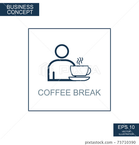 Business concept, web icon from thin lines. Coffee break - Vector 73710390