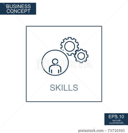 Business concept, web icon from thin lines. Skill - Vector Business concept, web icon from thin lines. Skill - Vector 73710391