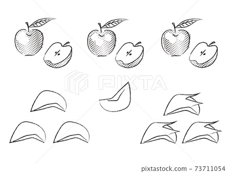Fruit apple set monochrome 73711054