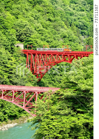 Truck train at Kurobe Gorge Railway Truck train at Kurobe Gorge Railway 73711387
