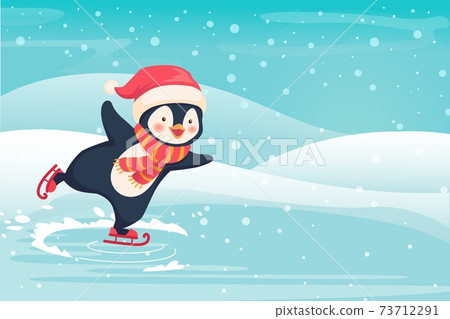 Penguin ice skating Penguin ice skating 73712291