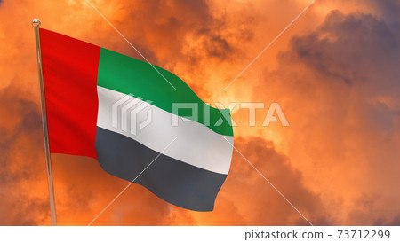 united arab emirates flag on pole united arab emirates flag on pole 73712299