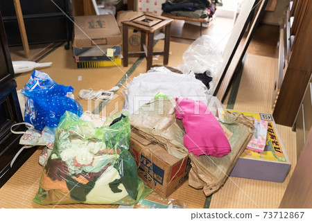 Room cluttered by general cleaning 73712867