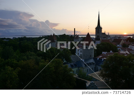 Tallinn cityscape dyed in the sunrise 5 Tallinn cityscape dyed in the sunrise 5 73714726