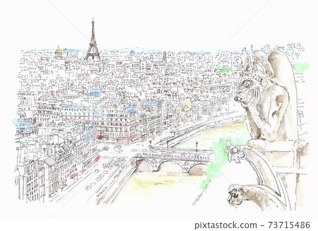 Cityscape of World Heritage, France, Paris, Overlook from Notre Dame Cathedral Cityscape of World Heritage, France, Paris, Overlook from Notre Dame Cathedral 73715486