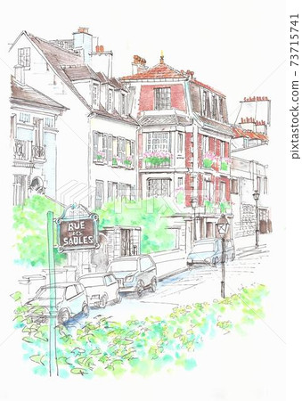 European streets, alleys of France, Paris and Montmartre 73715741