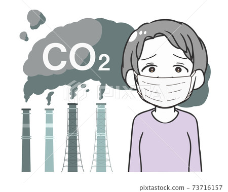 Factory exhaust gas CO2 mask elderly woman Factory exhaust gas CO2 mask elderly woman 73716157