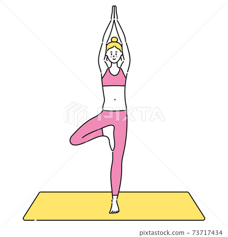 Women silhouette. Yoga tree pose. Vrikshasana. Stock Vector | Adobe Stock