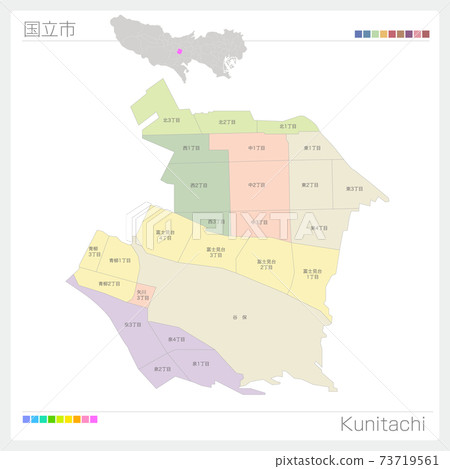 Kunitachi city, color coding (Tokyo) 73719561