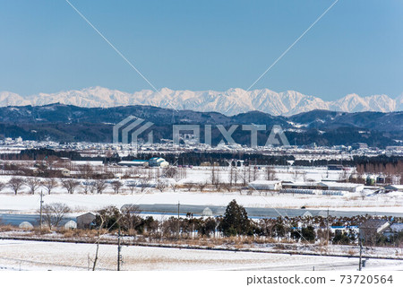 Snow scene of Kahokugata 73720564