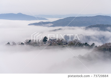 (Okayama Prefecture) Sea of clouds from Bicchu Matsuyama Castle Observatory in Takahashi City 73720664