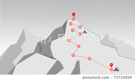 登山路線圖像素材白色背景圖 73720899