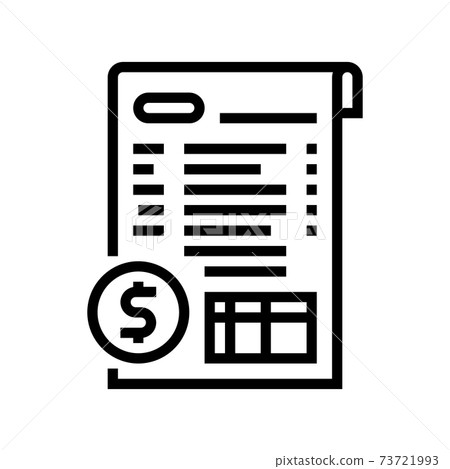 financial report line icon vector illustration - Stock Illustration ...