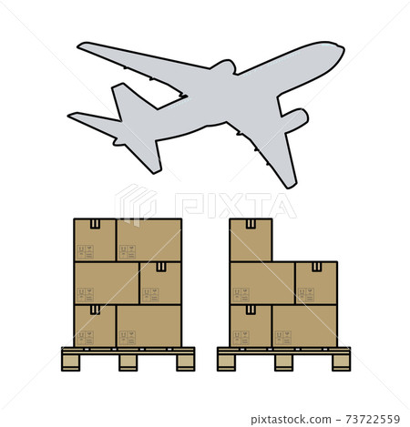 Boxes On Pallet Under Airplane 73722559