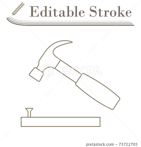 Icon Of Hammer Beat To Nail Icon Of Hammer Beat To Nail 73722705