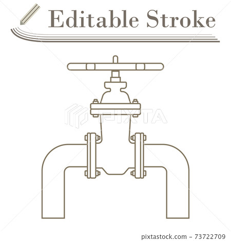 Icon Of Pipe With Valve 73722709