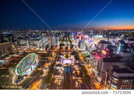《愛知縣》名古屋市夜景，榮市容 73723006