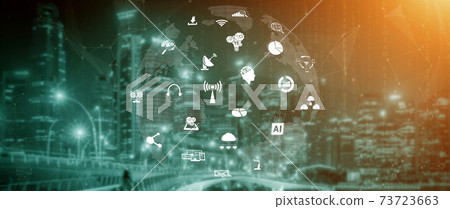 Advanced communication and global internet network connection in smart city 73723663