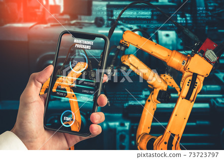 Engineer controls robotic arms by augmented reality industry technology 73723797
