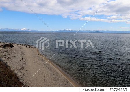 Takashima City Lake Biwa and mountains Takashima City Lake Biwa and mountains 73724385