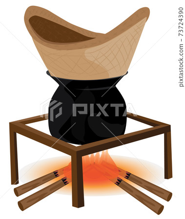 steamer on stove vector design steamer on stove vector design 73724390