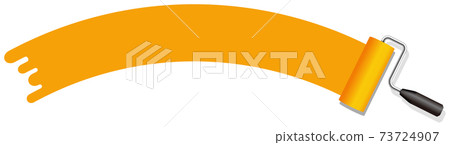 Paint / ink roller vector background illustration (arch length) / character space / orange 73724907