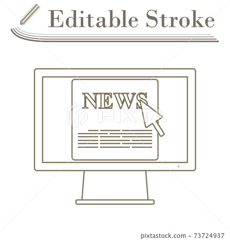 Monitor With News Icon 73724937