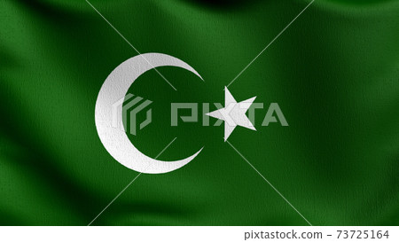 Flag of Islam flag. 3D rendering illustration of waving sign symbol. 73725164