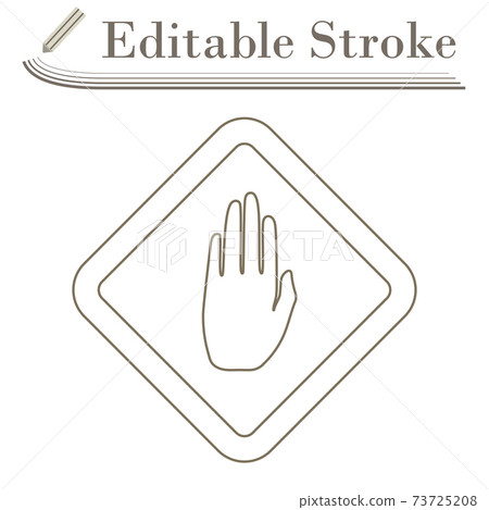 Icon Of Warning Hand - Stock Illustration [73725208] - PIXTA