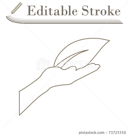 Hand Holding Leaf Icon - Stock Illustration [73725558] - PIXTA