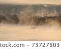 Water mist rising from the river on a winter morning 73727803