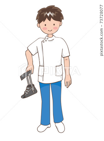 Male therapist with ankle foot orthosis Male therapist with ankle foot orthosis 73728077