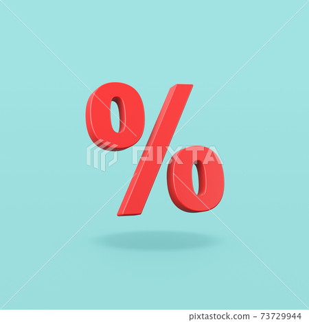Percent Sign on Blue Background 73729944