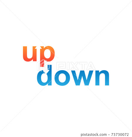 Up and down lettering typography logo - Stock Illustration [73730072 ...