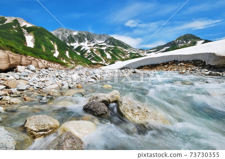 Early summer Tateyama Alpine in the thaw 73730355