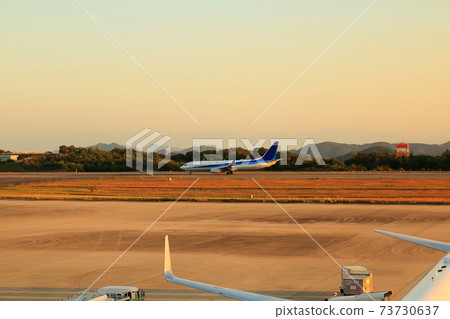 Hiroshima Airport evening view Hiroshima Airport evening view 73730637