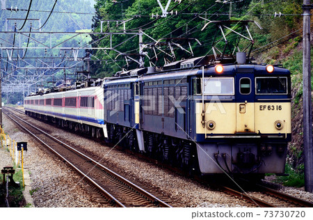 1997 EF63 16 and 489 series limited express Hakusan going on the old Shin-Etsu main line 73730720
