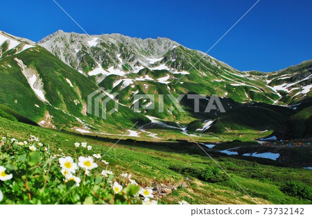 Superb view of the Northern Alps Tateyama summer scenery 73732142