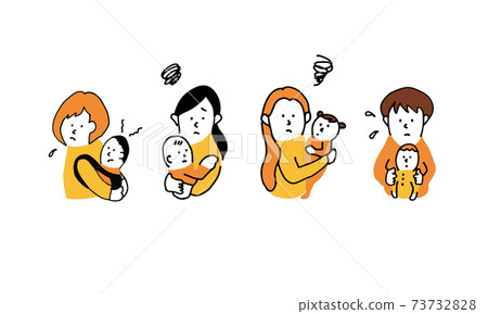 Mom Friends With Troubled Expressions Stock Illustration 73732828 Pixta